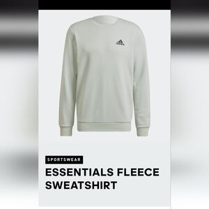 Adidas Mens M Long Fleece Sleeve Sweatshirt  Light Green Pullover